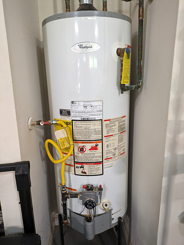 Whirlpool water heater in Cumming, GA (13 years old)