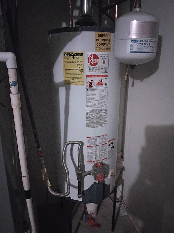 Rheem water heater in Sugar Hill, GA (18 years old)