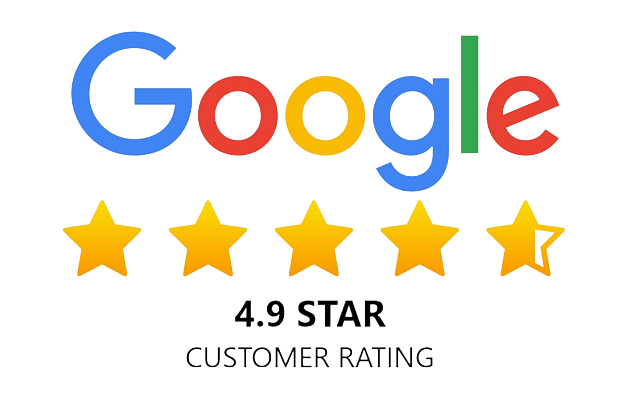 4.9 star review on google