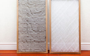 dirty air filter compared to clean air filter for hvac system