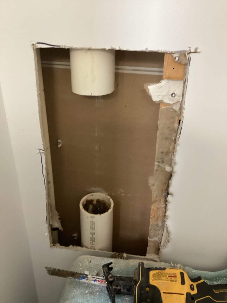 water leak in wall caused damage that looked like a slab leak