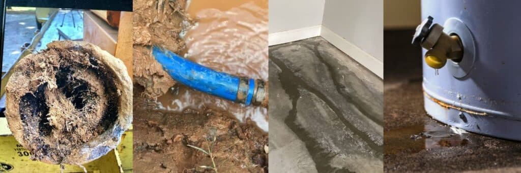 Plumbing Emergenies We Handle: Drain Back Ups, Water Line Leaks, Slab Leaks, Water Heater Leaks