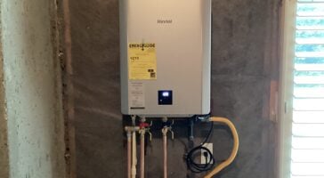 Our homeowner's new interior Rinnai tankless system