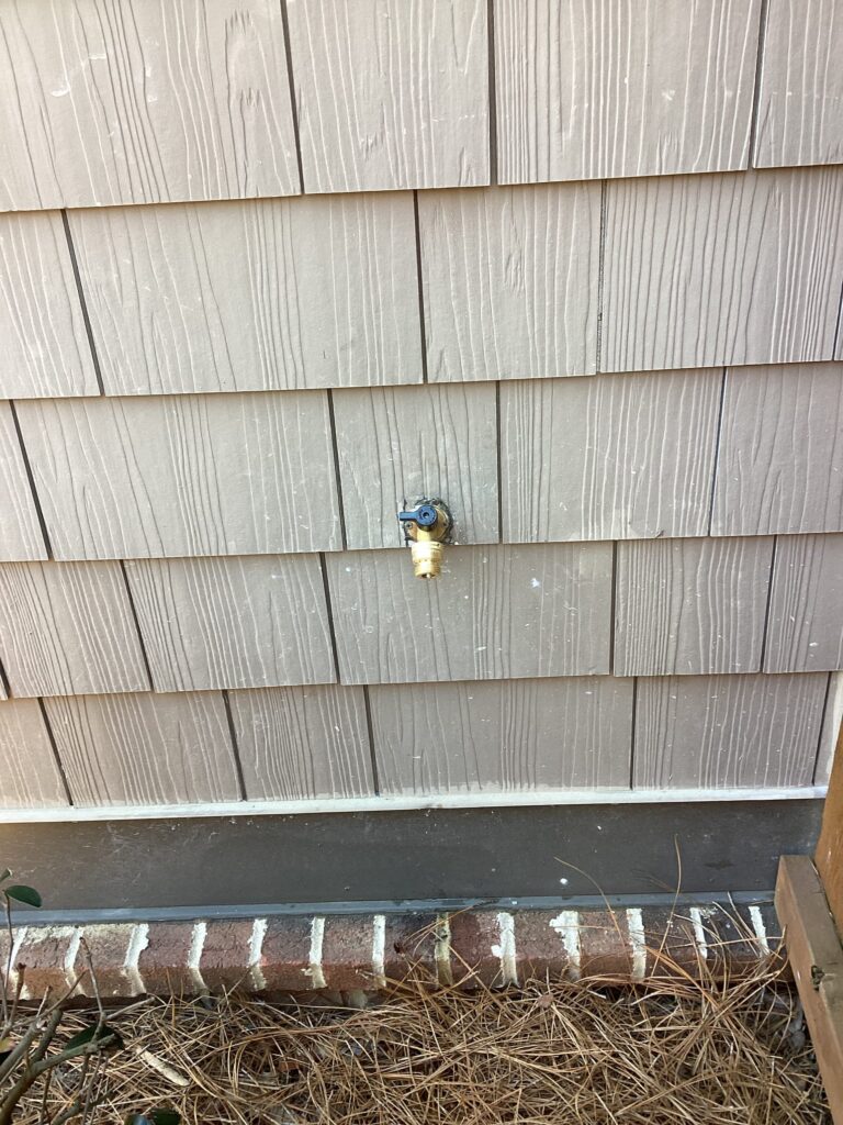 Frozen pipes at an outdoor faucet