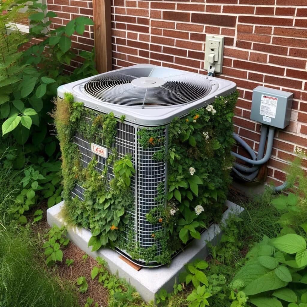 an air conditioner in need of air conditioner maintenance service