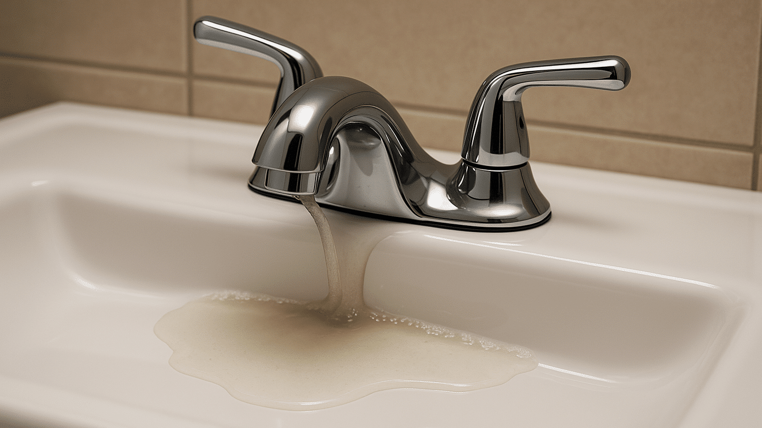 bathroom sink repair needed - faucet leaking at base