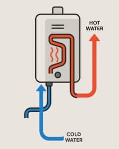 infographic of how the best tankess water heaters work