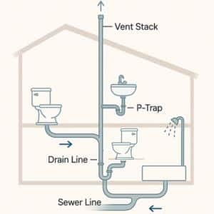 a plumbing vent diagram showing how venting works in a plumbing system