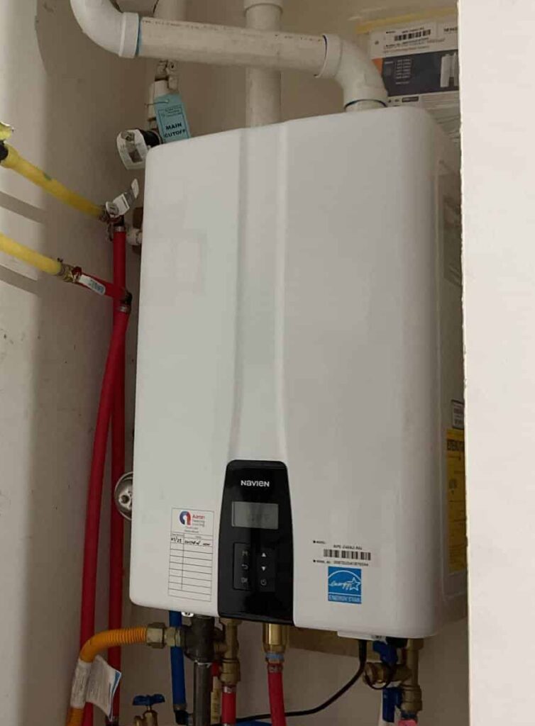 The best tankess water heaters are installed by certified plumbers, like this tankless install
