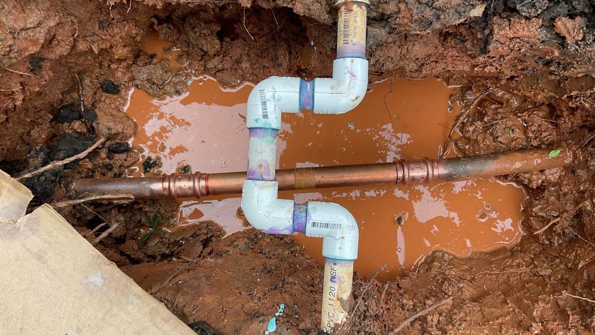 a completed water line repair in Johns Creek, GA