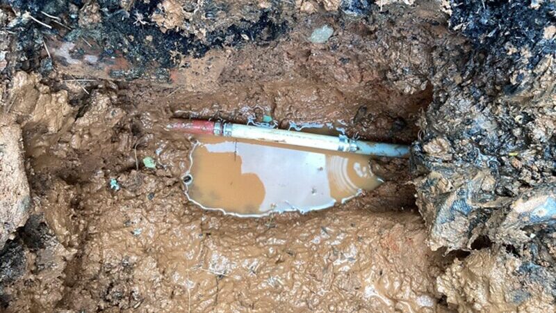 a finished water line repair in Cumming, GA