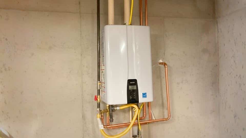 a Navien tankless water heater we recently installed in North Atlanta