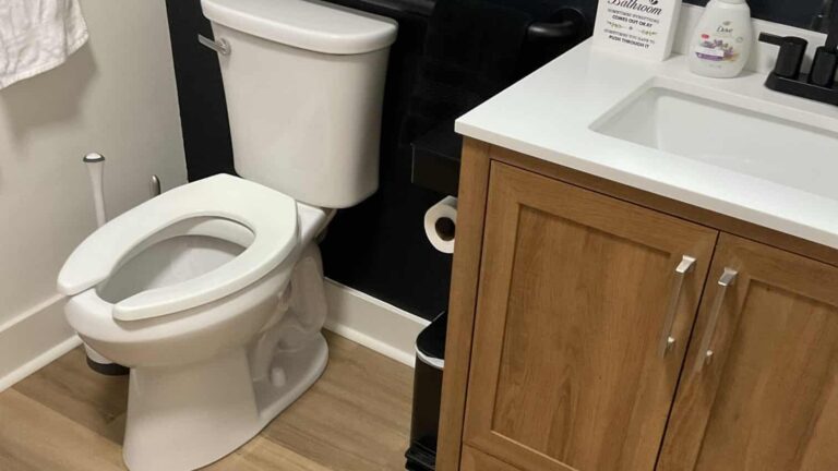 toilet in need of service on recent Cumming sewer and drain job