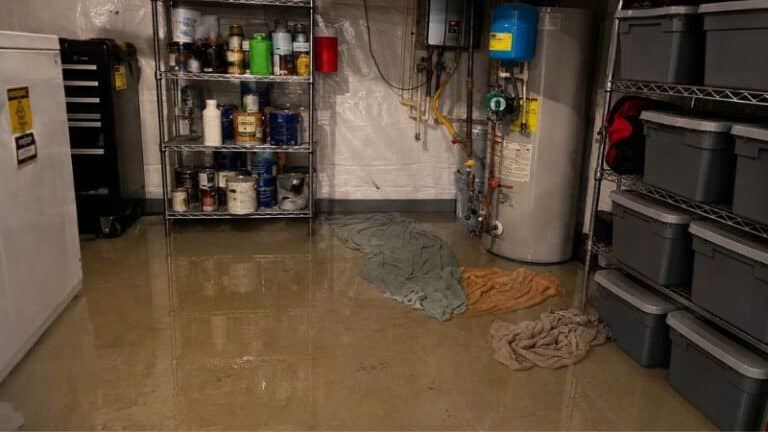 burst water heater floods basement in Buford, GA