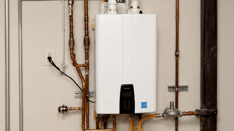 Tankless water heater installed in a Cumming GA home