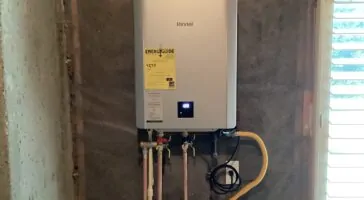 Our homeowner's new interior Rinnai tankless system
