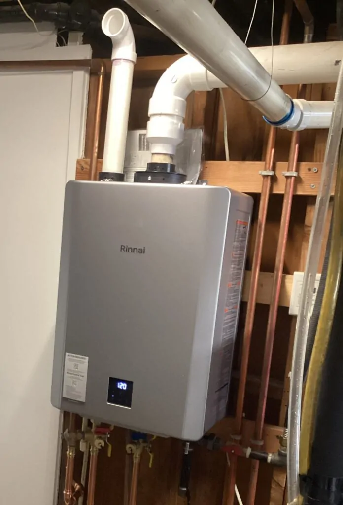 tankless vs. traditional water heater? This is an example of a space saving tankless installation
